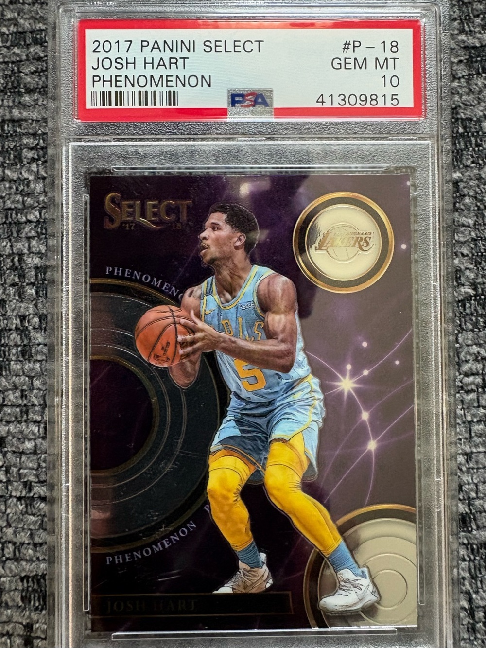 Panini Select Josh Hart Purple, Blue & Yellow Phenomenon Card